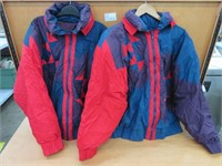2 HEAVY WINTER JACKETS RED & BLUE - USED