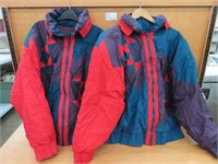 2 HEAVY WINTER JACKETS RED & BLUE - USED