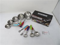 2 NEW KITCHENWARE MEASURING CUPS & SPOONS SETS