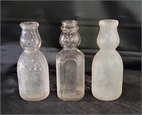 Vintage Cream Top Milk Bottles