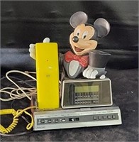 1983 Mickey Mouse Phone & Clock Radio