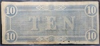 1864 Confederate $10 Note - T68 ppB