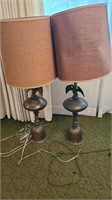 Set 2 Vintage Eagle Lamps