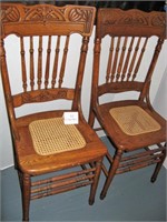 (2) Matching Cane Bottom Chairs