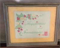 Happiness is Homemade Cross stitch picture