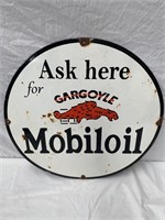 Gargoyle Mobiloil enamel sign approx 2 ft