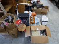 LOT WITH STEP STOOL, 3 BOXES OF WIRE & MORE
