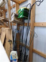 SHEPHARD HOOKS, BIRD FEEDERS INCLUDING JOHN DEERE