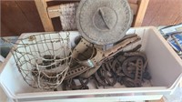 Container of misc vintage metal items