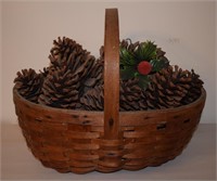 (K) Old Basket Full of Pinecones