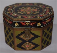 (K) Hand Painted Old Wood Trinket Box