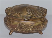 (K) Art Nouveau Gold Trinket Box