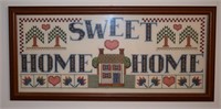 (D) Framed Cross Stitch "Home Sweet Home"