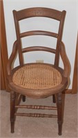 (B1) Antique Cane Bottom Chair