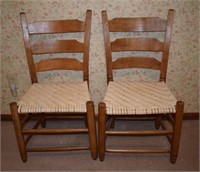(B2) Pair of Woven Cane Bottom Chairs