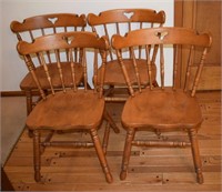 (D) Tell City Hard Maple Kitchen Chairs - Lot of 4