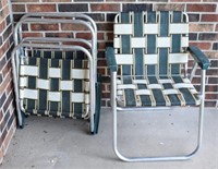 (O) Lot of 3 Aluminum Folding Lawn Chairs