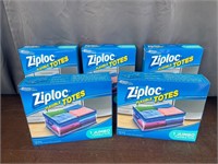 5 Ziploc flexible totes