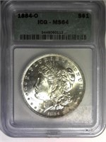1884 O ICG MS64 Morgan Silver Dollar