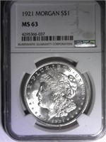 1921 NGC MS63 Morgan Silver Dollar