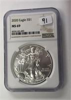 2020 NGC MS69 American Silver Eagle
