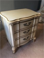 French Provincial 3 Drawer Side Table A