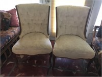 Pair of Button Back Chairs
