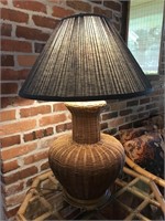 Brown Wicker Lamp