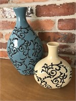 Pair of Decorative Vine Style Vases