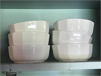 Lot of 6 White Cereal Bowls