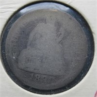 1891 Seated liberty silver dime.