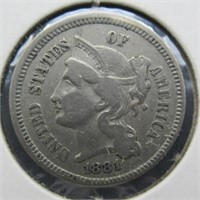 1881 3 Cent nickel.