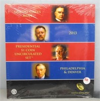 2013 US mint P&D presidential $1 coin UNC set.