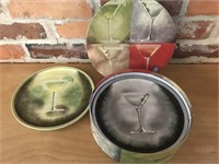 4 pc Cocktail Plates in Round Box New