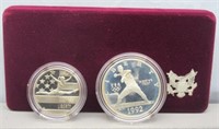1992 US Olympic US mint proof silver dollar and