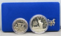 1986-S US mint liberty silver dollar and clad