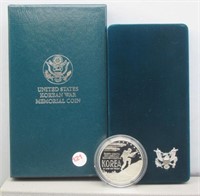 1991 Korean War comm. Proof silver dollar with