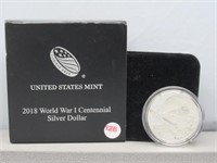 2018 World War 1 centennial proof silver dollar