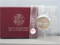1992 Olympic UNC clad half dollar with COA and