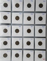 (20) Assorted Indian head cents.