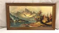 Large Wilmer Landscape Print In Wood Frame