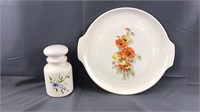 Canister + Knowles Utility Ware Flower Plate