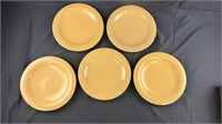 5 Pottery Barn Yellow Plates Ceramic