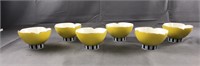 6 Japan Yellow Footed Bowls Ceramic
