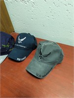 6 Air Force Hats and 2  Air Force Empty Folders