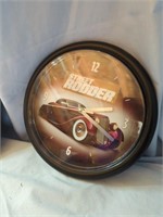 2 Framed Pictures of Cars & 1 Car Wall Clock