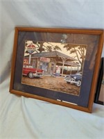 2 Framed Pictures of Cars & 1 Car Wall Clock
