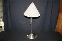 Metal Lamp -Brushed Nickel Finish; Beaded Shade