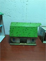 3 Metal Piece Toy House and Barn Set