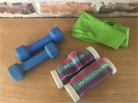 Hand Weights / Dumbells and Exercise Band